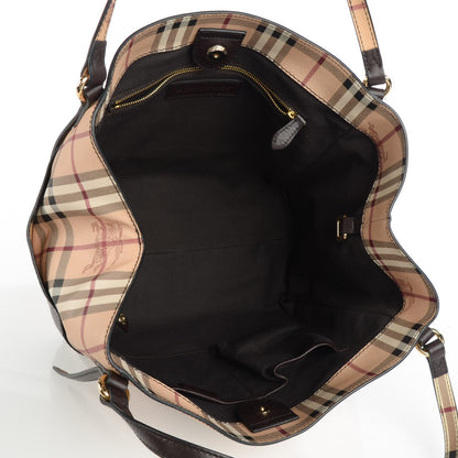 Burberry Haymarket Check Small Canterbury Tote Chocolate 8 of 12