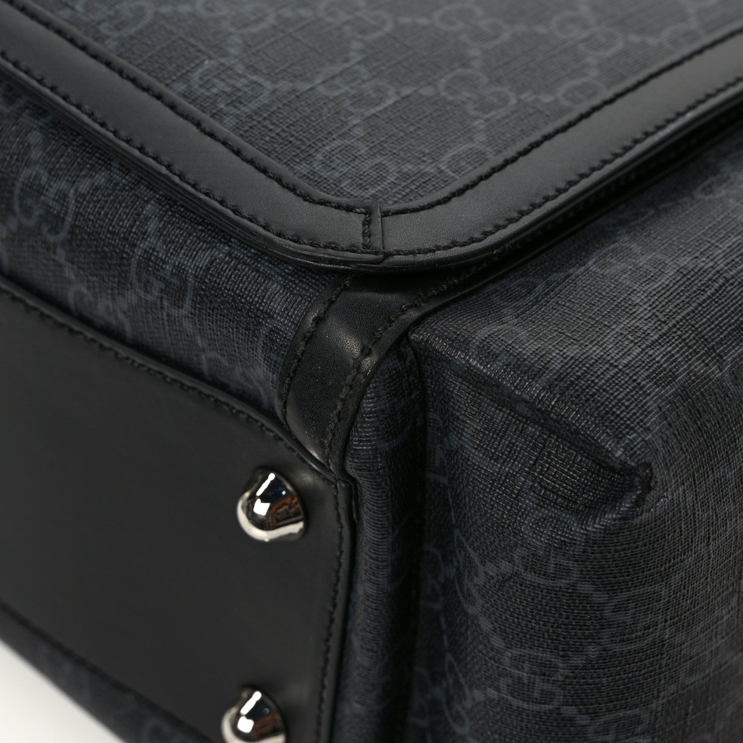 Gucci GG Supreme Monogram Web Messenger Diaper Bag Black Grey 11 of 11