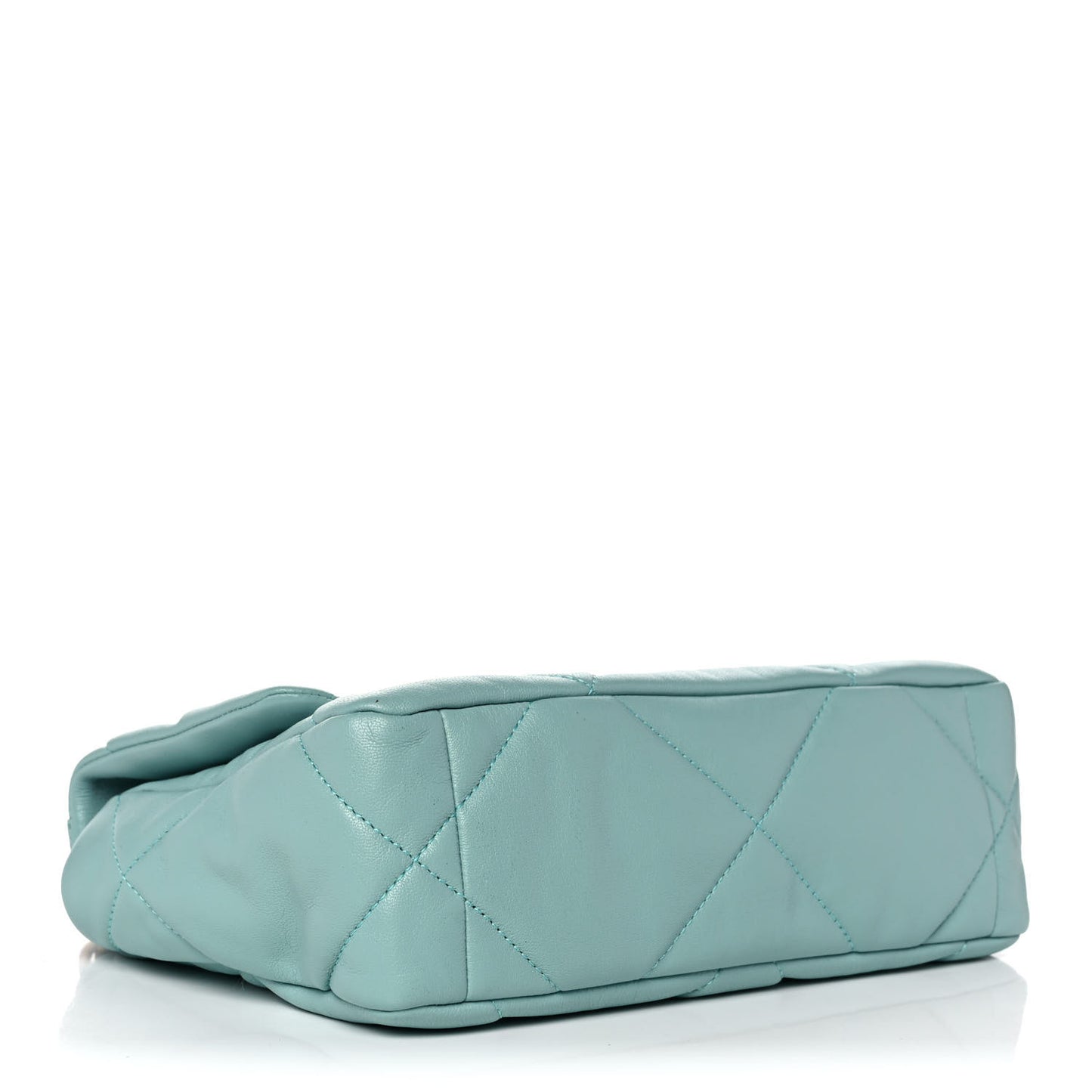 Shiny Lambskin Quilted Medium Chanel 19 Flap Light Blue