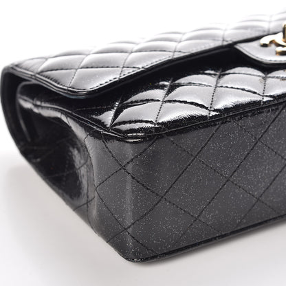 Chanel Patent Quilted Sparkle Glitter Medium Double Flap Black 8 of 15