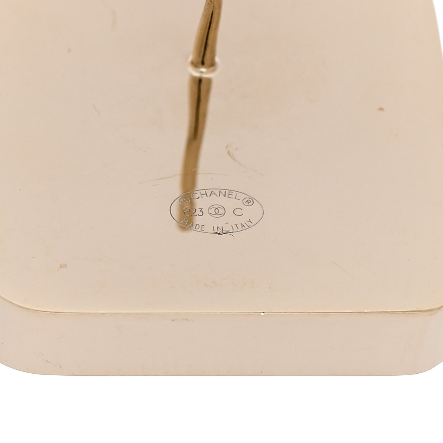 Chanel Metal Enamel CC Square Earrings Gold Black 4 of 4