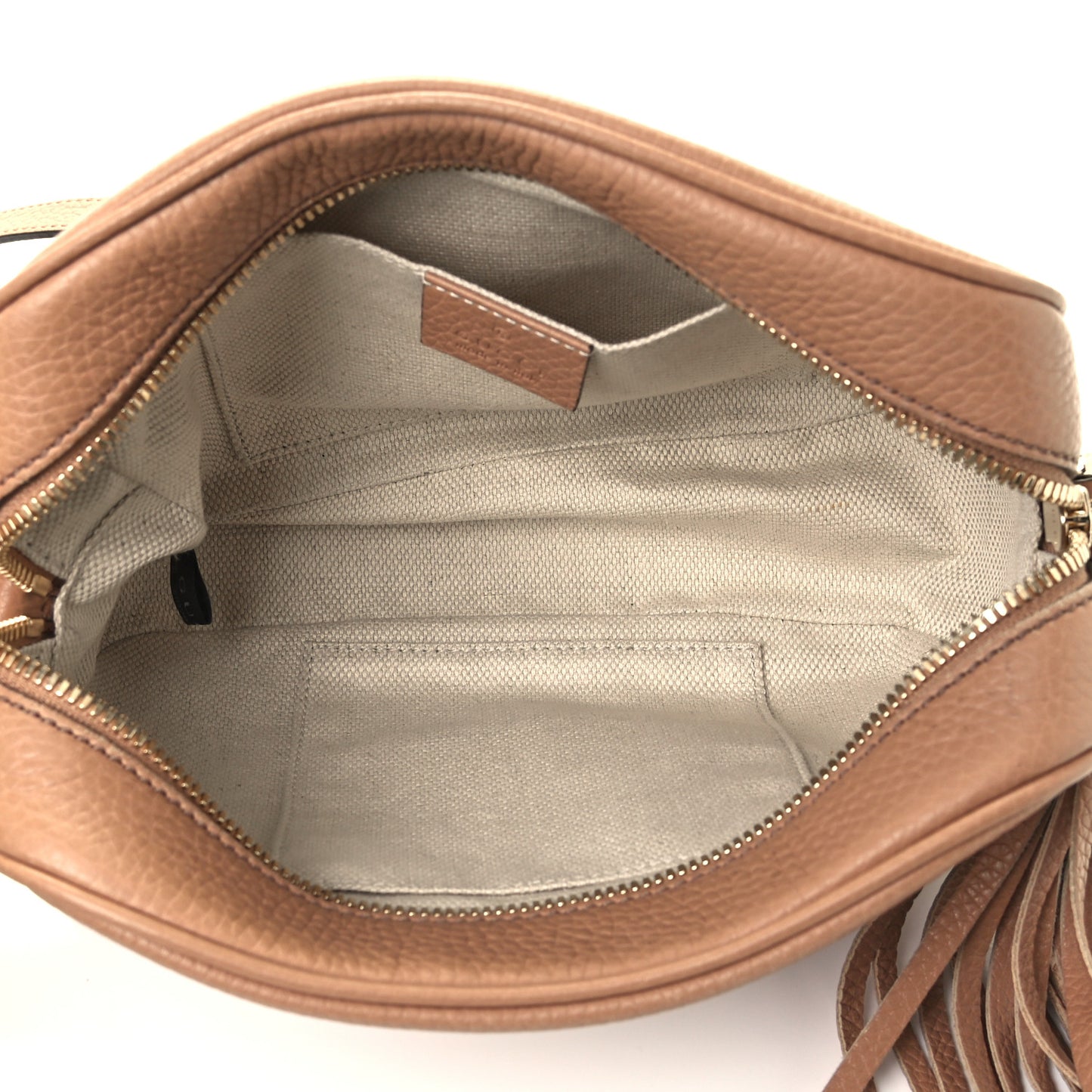 Pebbled Calfskin Small Soho Disco Bag Camelia
