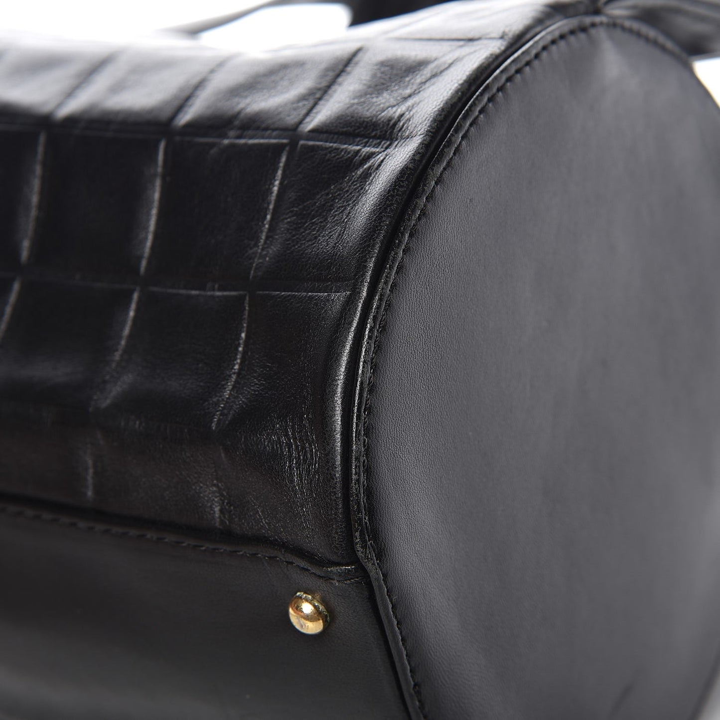 Lambskin Chocolate Bar Quilted Bag Black