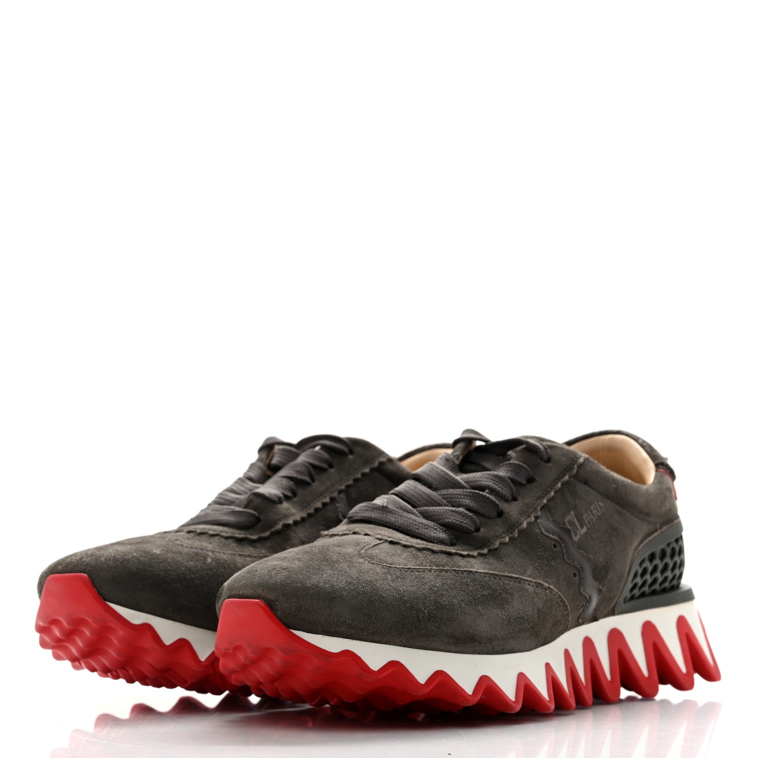 Christian Louboutin Suede Calfskin Mens Loubishark Sneakers 42.5 Ombre 4 of 12