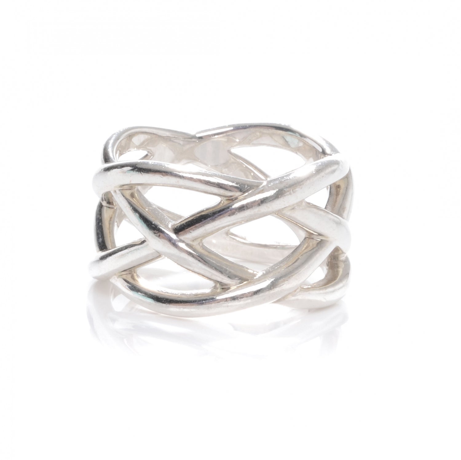 Tiffany Sterling Silver Weave Ring 6.5 1 of 6