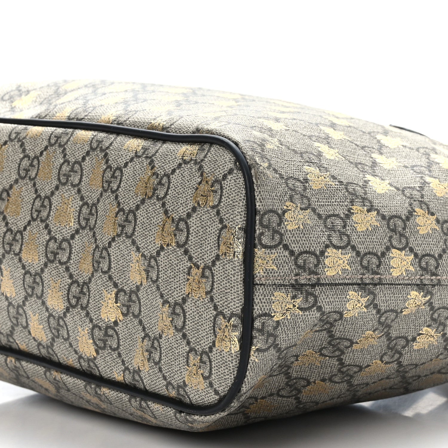 Gucci Soft GG Supreme Monogram Bees Small Crossbody Tote Beige Oro Black 9 of 13