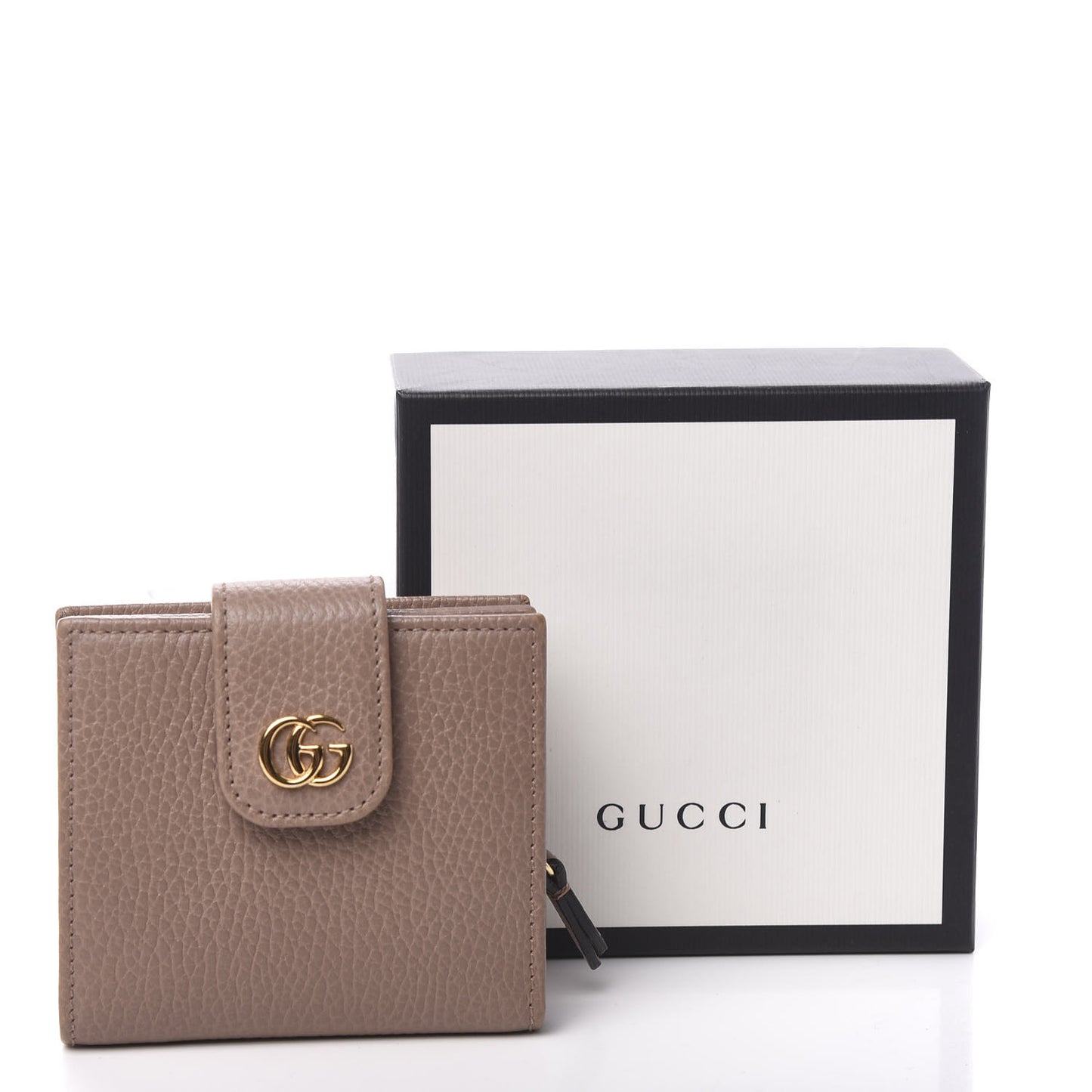Dollar Calfskin GG Marmont French Wallet Porcelain Rose