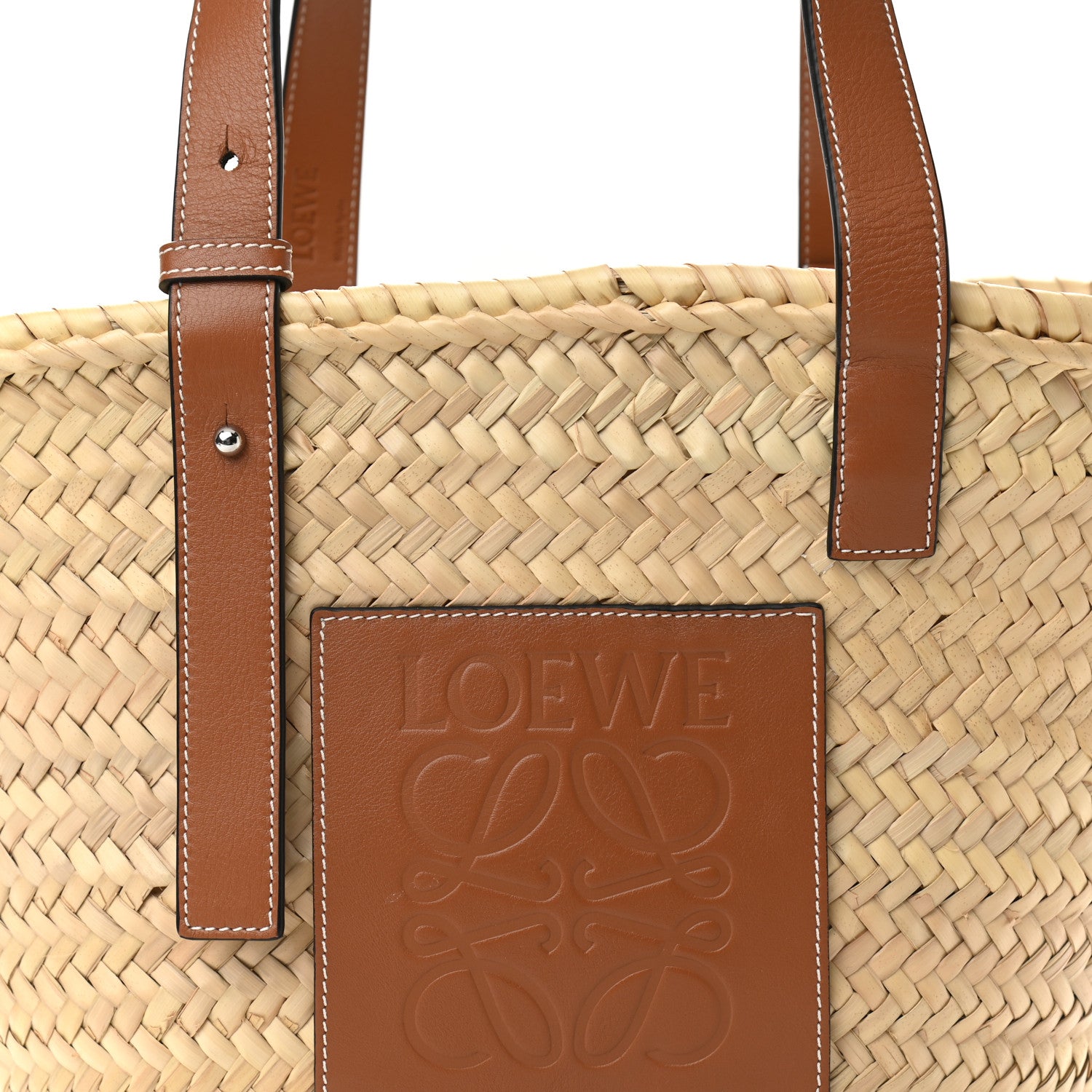Loewe Raffia Basket Tote Bag Natural Tan 7 of 10