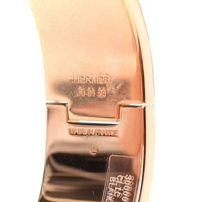 Hermes Enamel Wide Clic Clac H Bracelet PM White 4 of 4