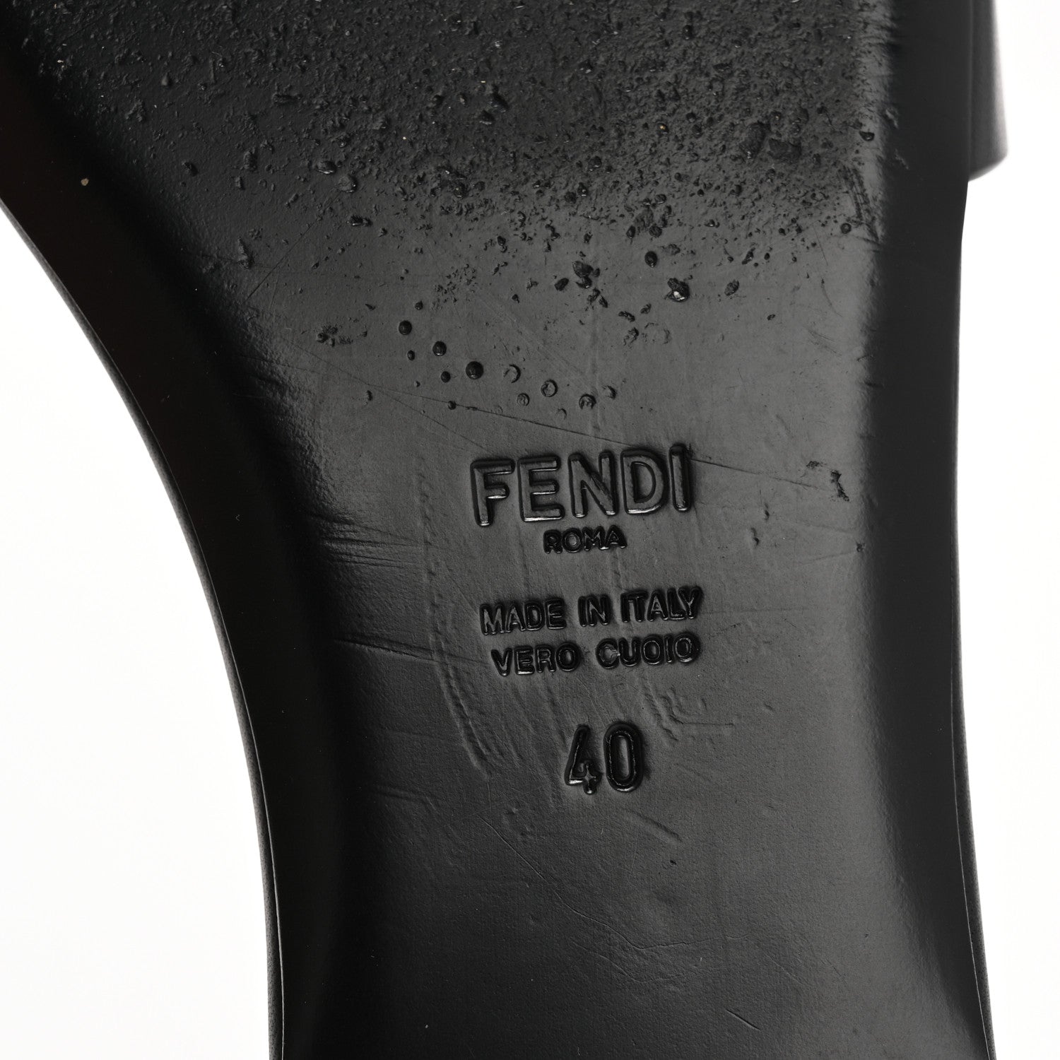 Fendi Vitello Cuoio Baguette Flat Slide Sandals 40 Black 7 of 10