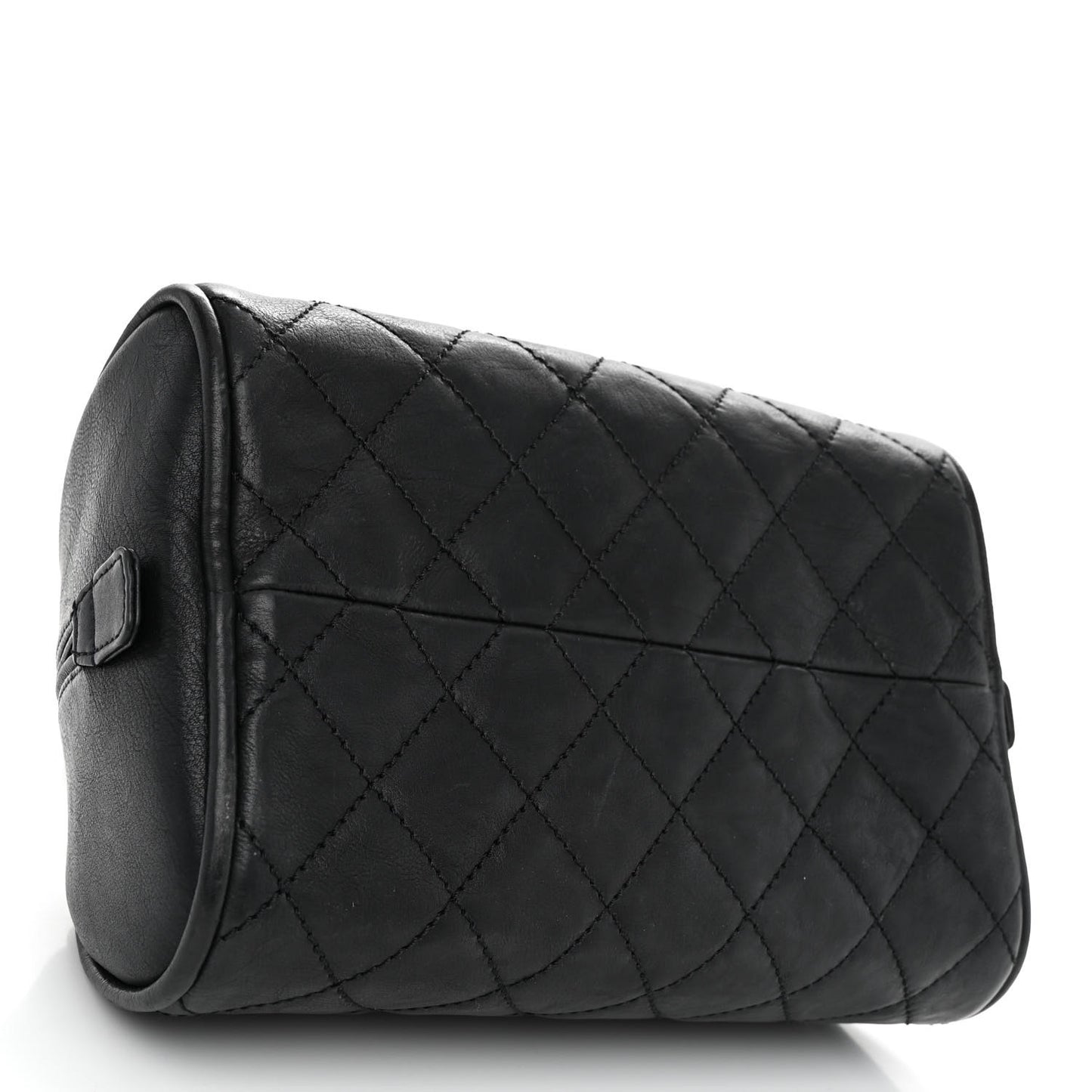 Calfskin Quilted Small Bowler Black