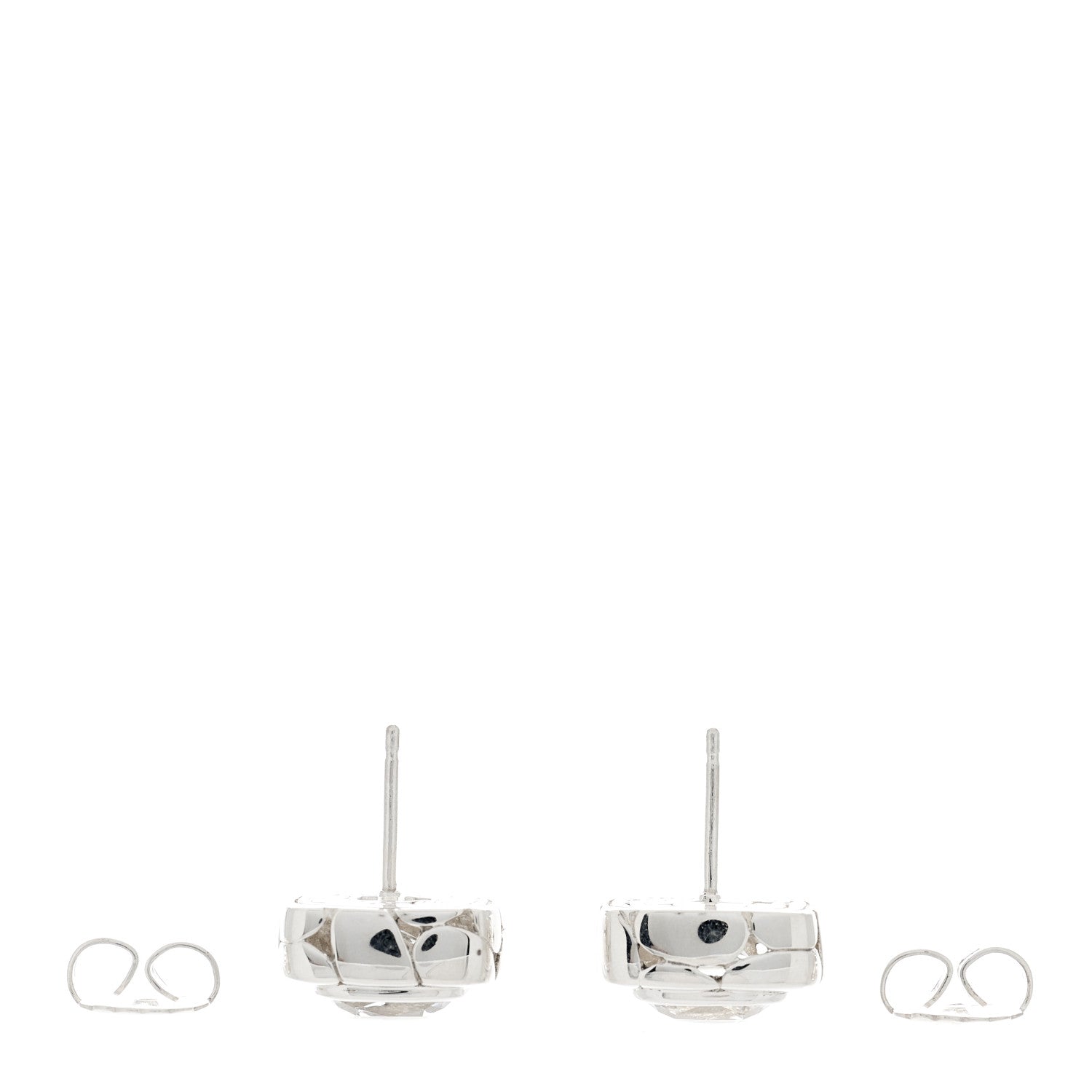 John Hardy Sterling Silver White Topaz Batu Kali Square Earrings 3 of 4