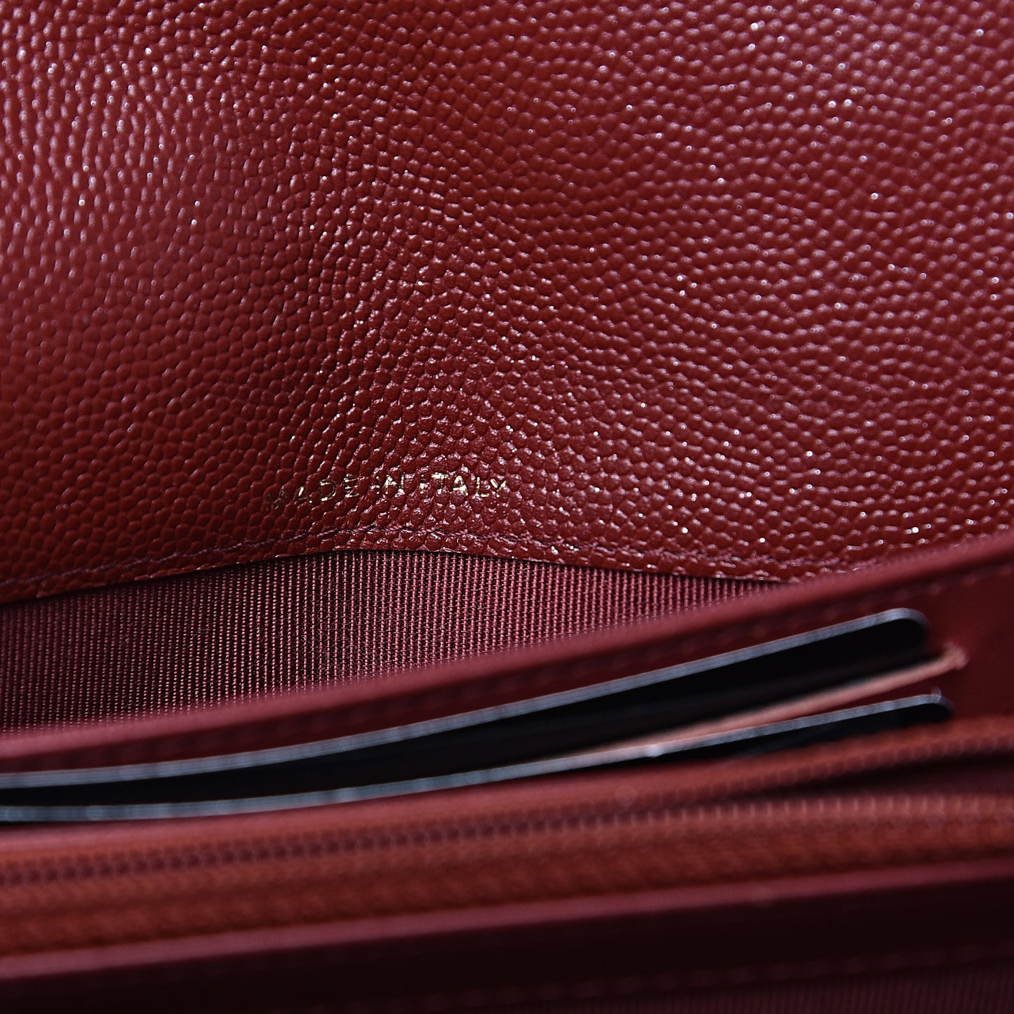 Caviar Quilted Medium Flap Wallet Burgundy
