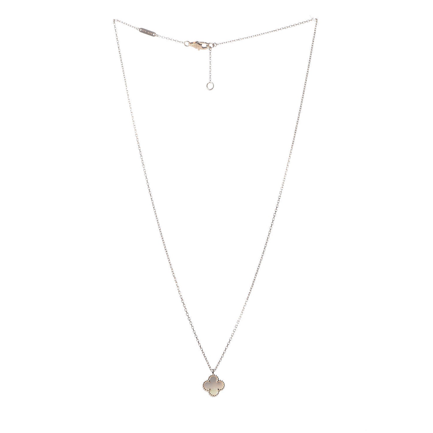 18K Yellow Gold Mother of Pearl Sweet Alhambra Pendant Necklace