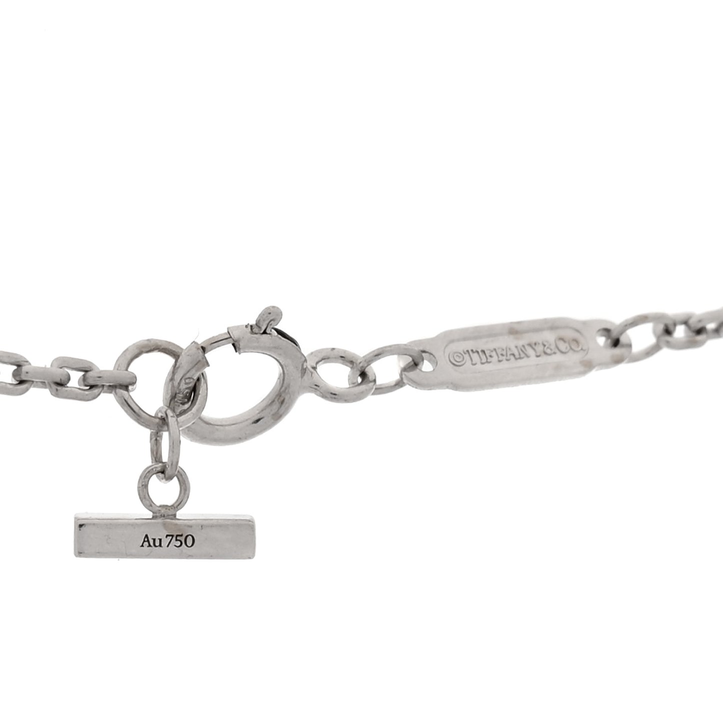 18K White Gold Diamond Medium Smile Pendant Necklace