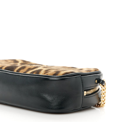 Saint Laurent Canvas Calfskin Leopard Print Monogram Mini Lou Camera Bag Brown 10 of 11