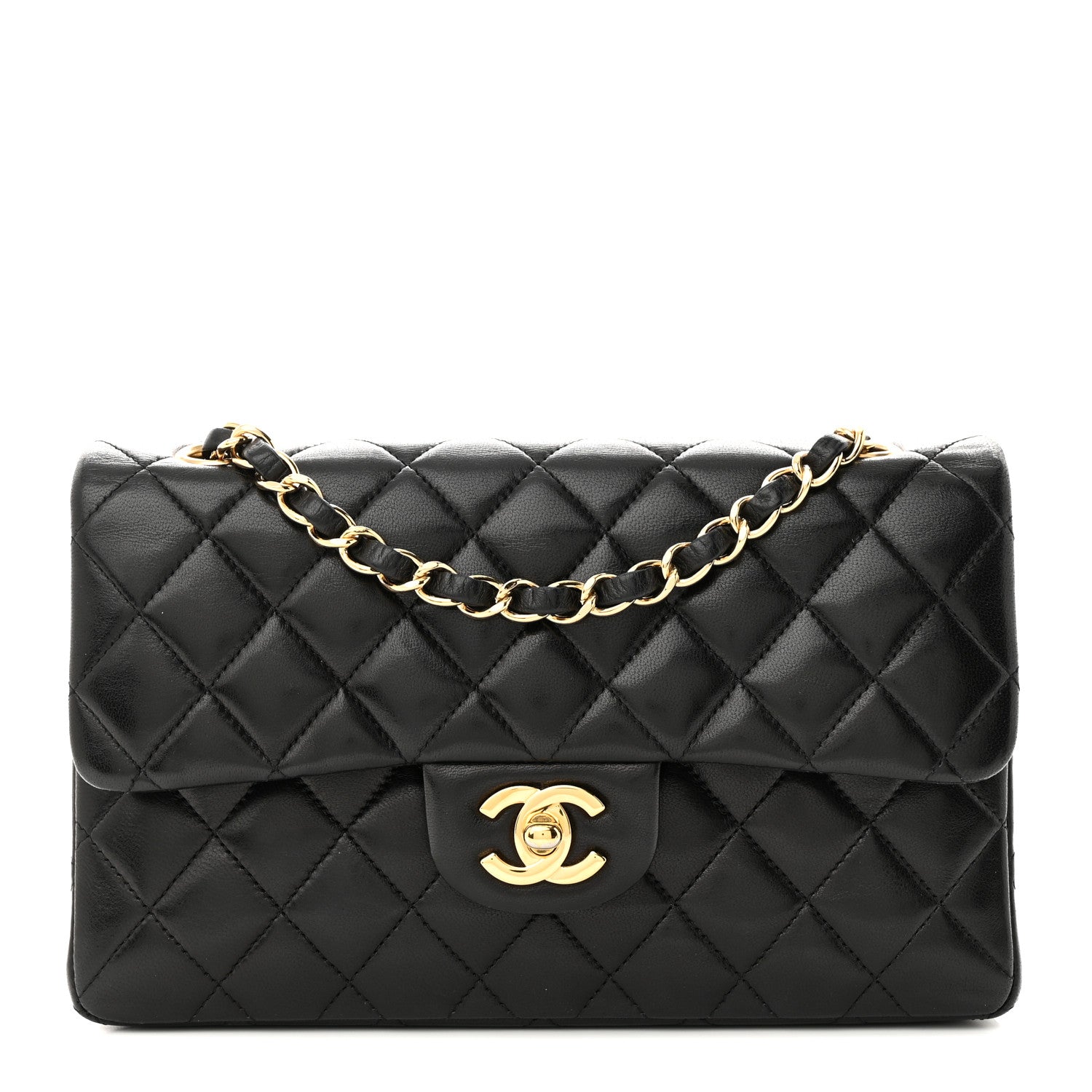 Chanel Lambskin Quilted Small Double Flap Black 1 of 12