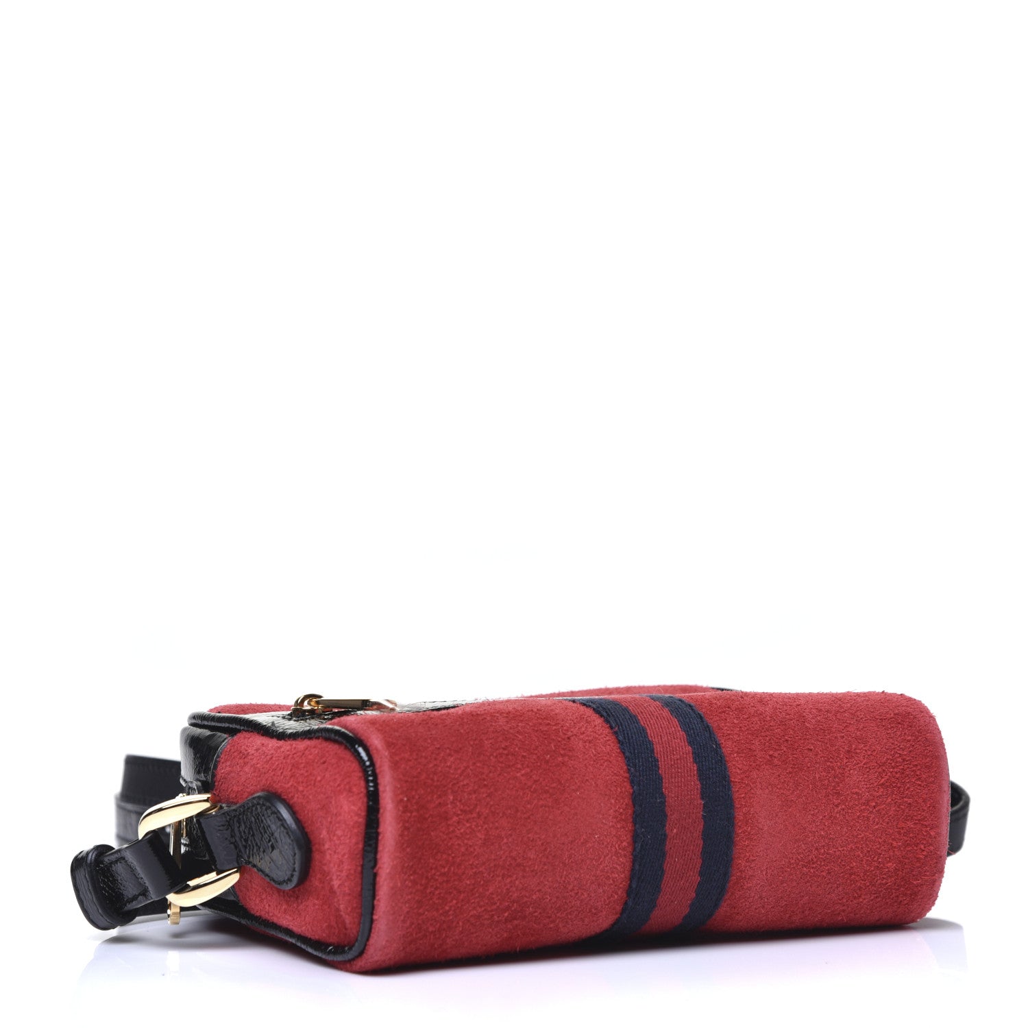 Gucci Suede Patent Web Mini Ophidia Shoulder Bag Red 4 of 13