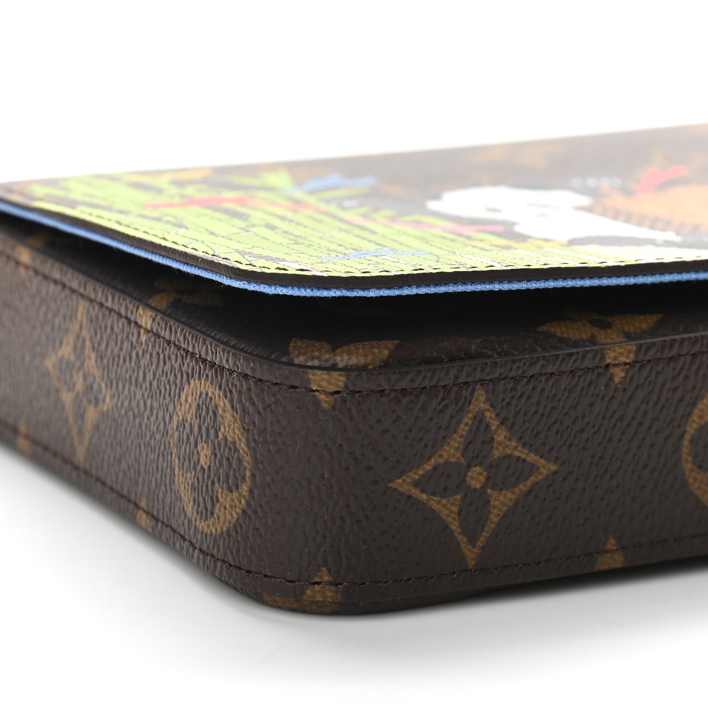 Monogram 2021 Christmas Animation China Wall Pochette Felicie Chain Wallet Myosotis Blue