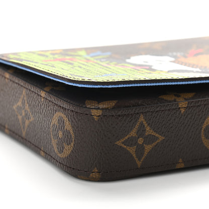 Louis Vuitton Monogram 2021 Christmas Animation China Wall Pochette Felicie Chain Wallet Myosotis Blue 7 of 8