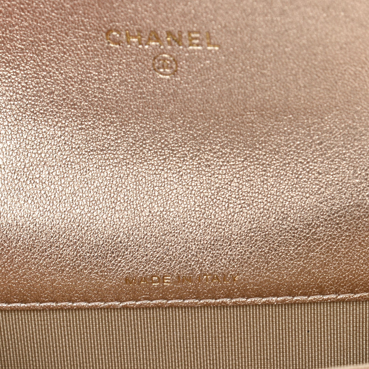 Chanel Metallic Lambskin Quilted Flap Card Holder Wallet Gold 7 of 10