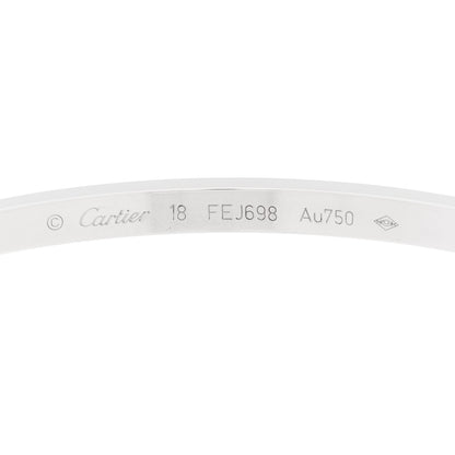 Cartier 18K White Gold 10 Diamond Small LOVE Bracelet 18 4 of 9