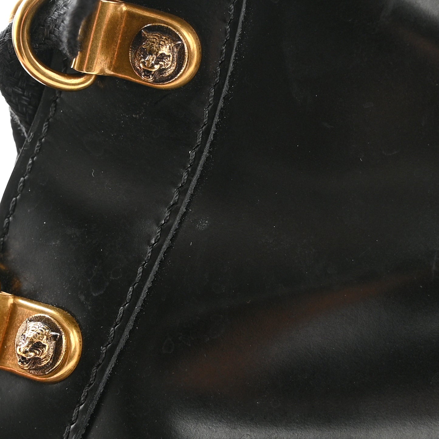 Calfskin Rainbow Trip Lace Up Combat Boots 36.5 Black