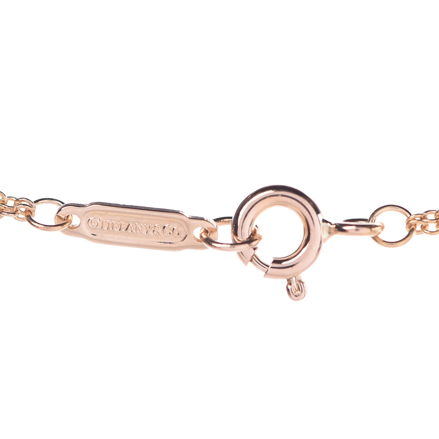 Tiffany 18K Rose Gold Infinity Double Chain Pendant Necklace 6 of 6