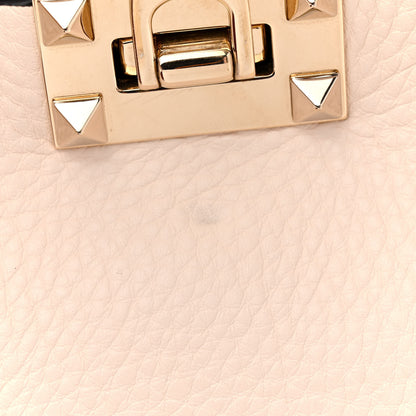 Valentino Garavani Grained Calfskin Small Rockstud Flip Lock Tote Light Ivory Rubino 11 of 12