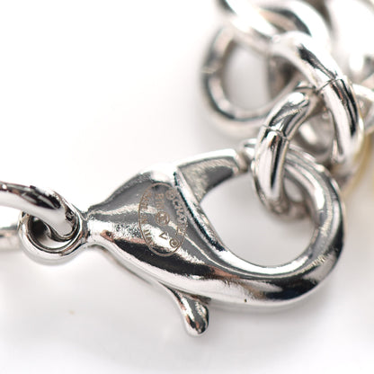 Chanel Crystal Pearl CC Long Necklace Silver 5 of 5