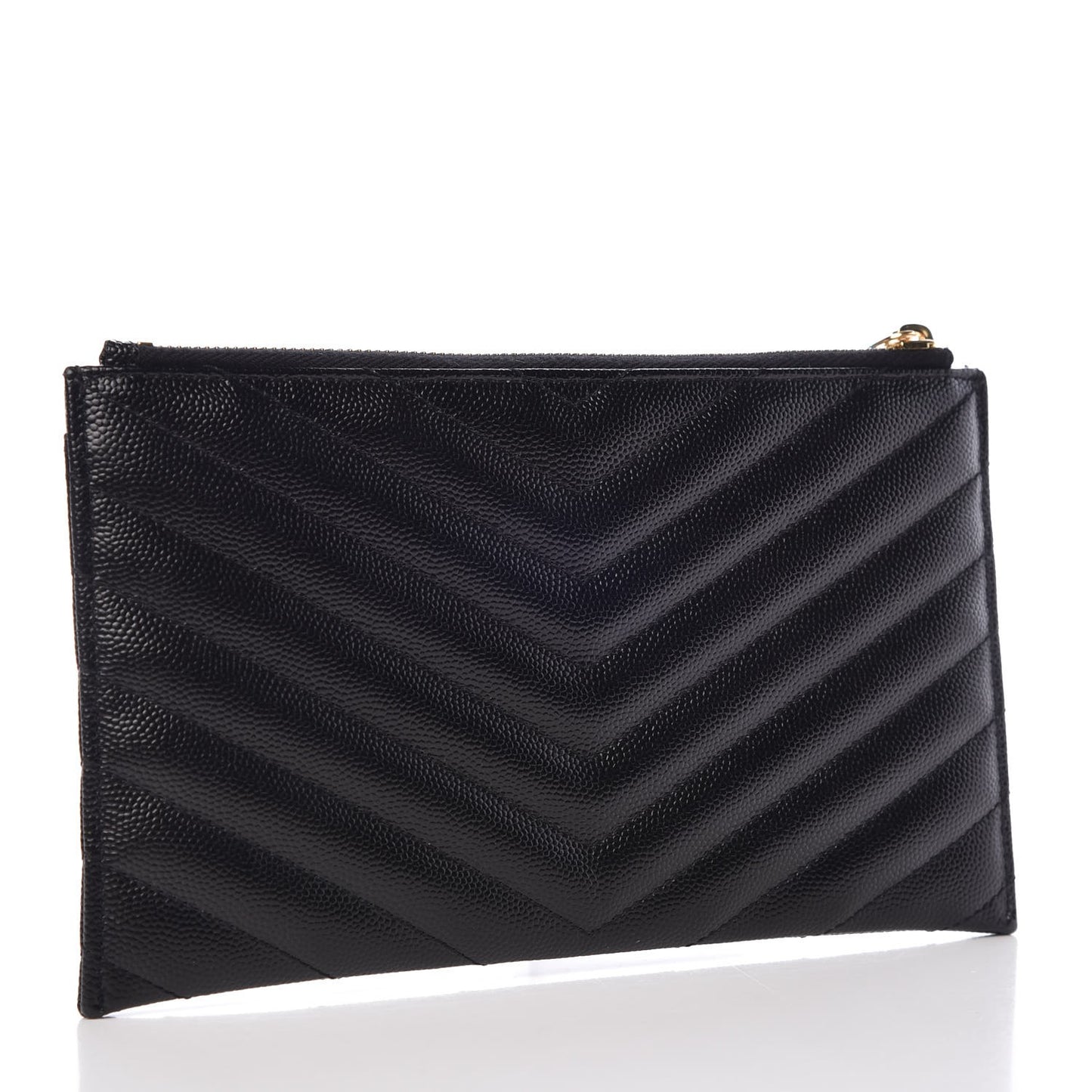 Grain De Poudre Chevron Monogram Bill Pouch Black