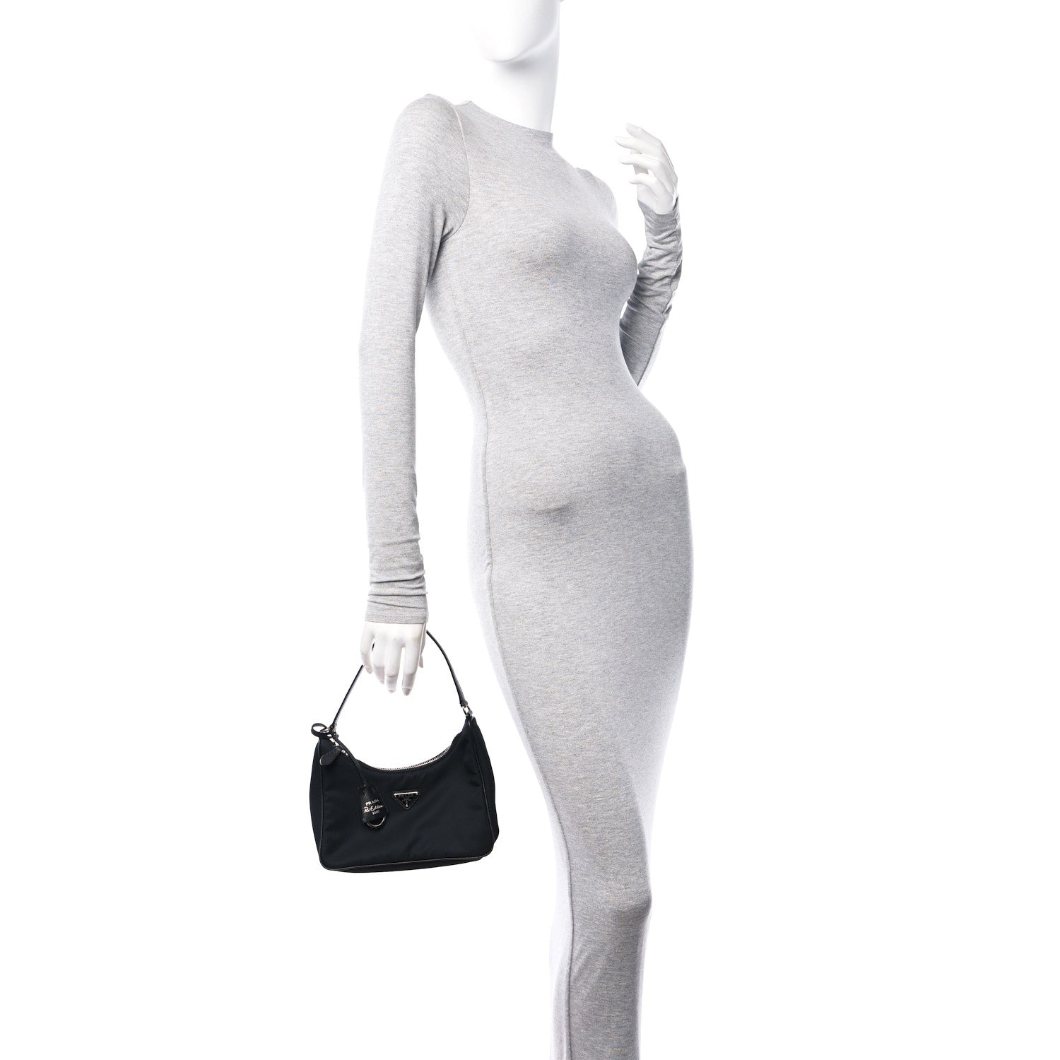Prada Tessuto Nylon Saffiano Mini Re-Edition 2005 Bag Black 2 of 11