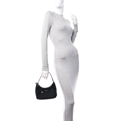 Prada Tessuto Nylon Saffiano Mini Re-Edition 2005 Bag Black 2 of 11
