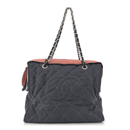 Chanel Denim Quilted CC Tote Bag Blue 1 of 14