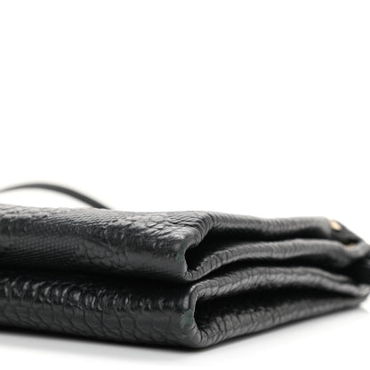 Burberry Signature Grain Calfskin Check Embossed Medium Balmoral Clutch Bag Black 8 of 9