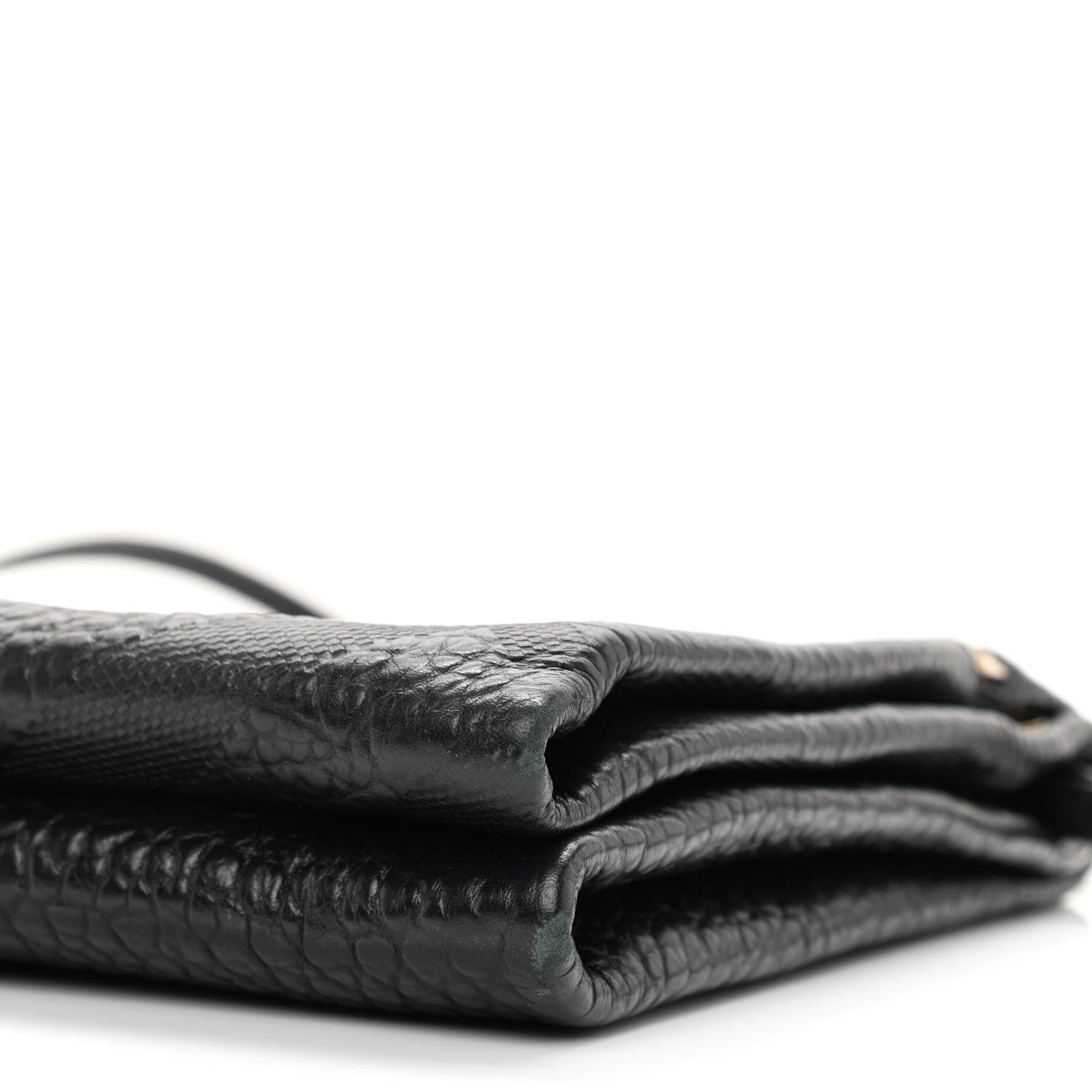 Burberry Signature Grain Calfskin Check Embossed Medium Balmoral Clutch Bag Black 9 of 10