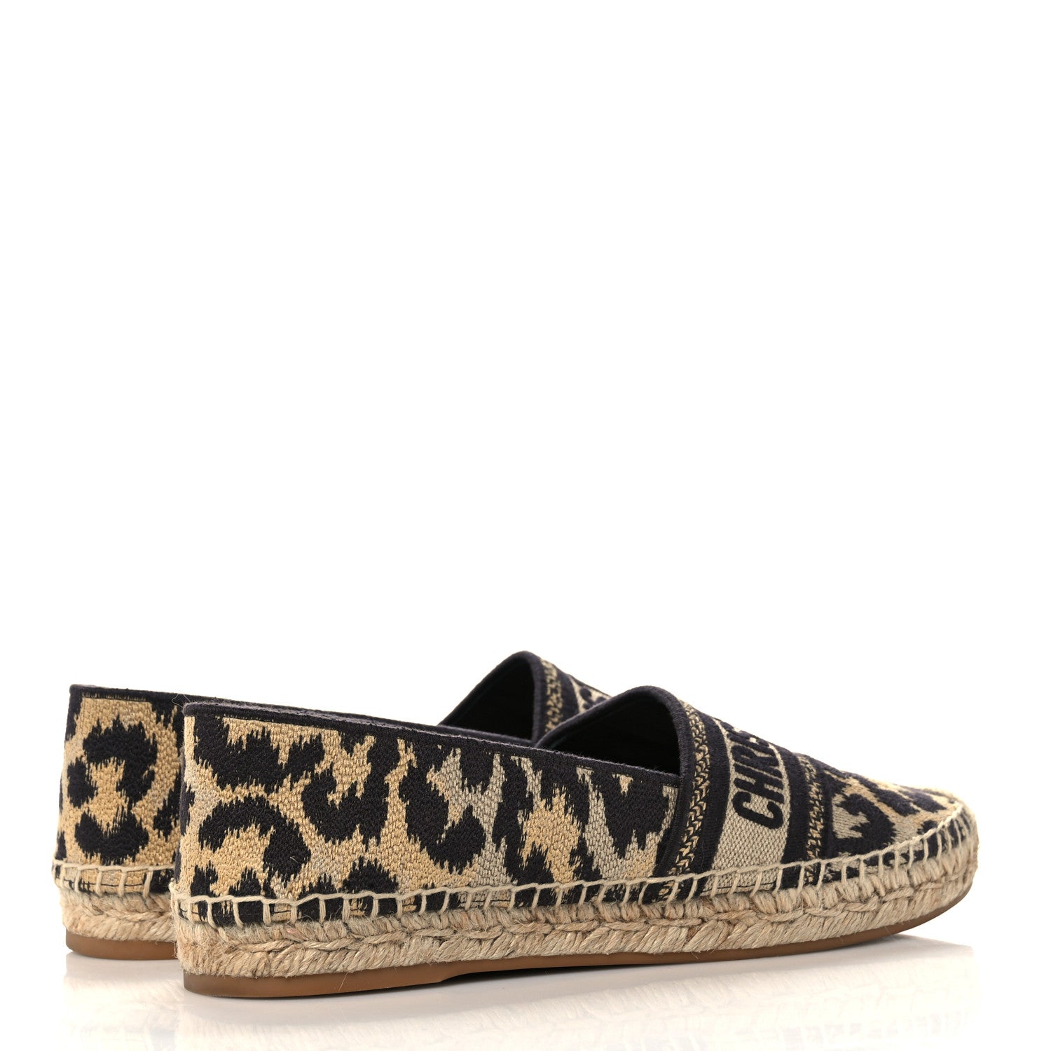 Christian Dior Cotton Embroidered Leopard Print Granville Espadrille 40 Natural 4 of 9