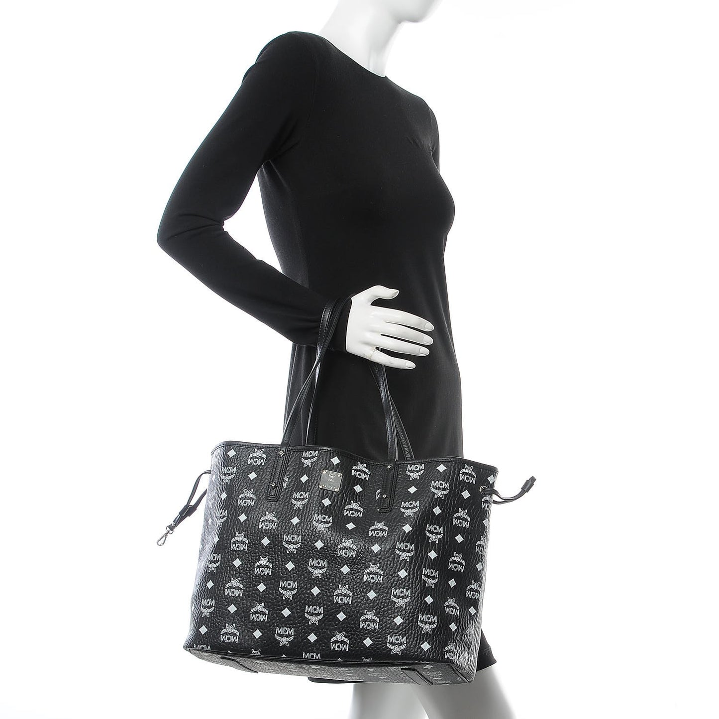 Visetos Medium Reversible Shopper Tote Black