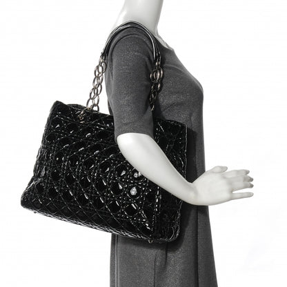 Christian Dior Patent Cannage Dior Soft Shopping Tote Black 2 of 7