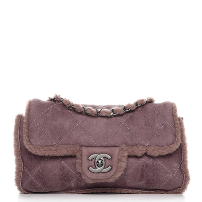 Chanel Shearling Quilted Medium Single Flap Purple 1 of 8