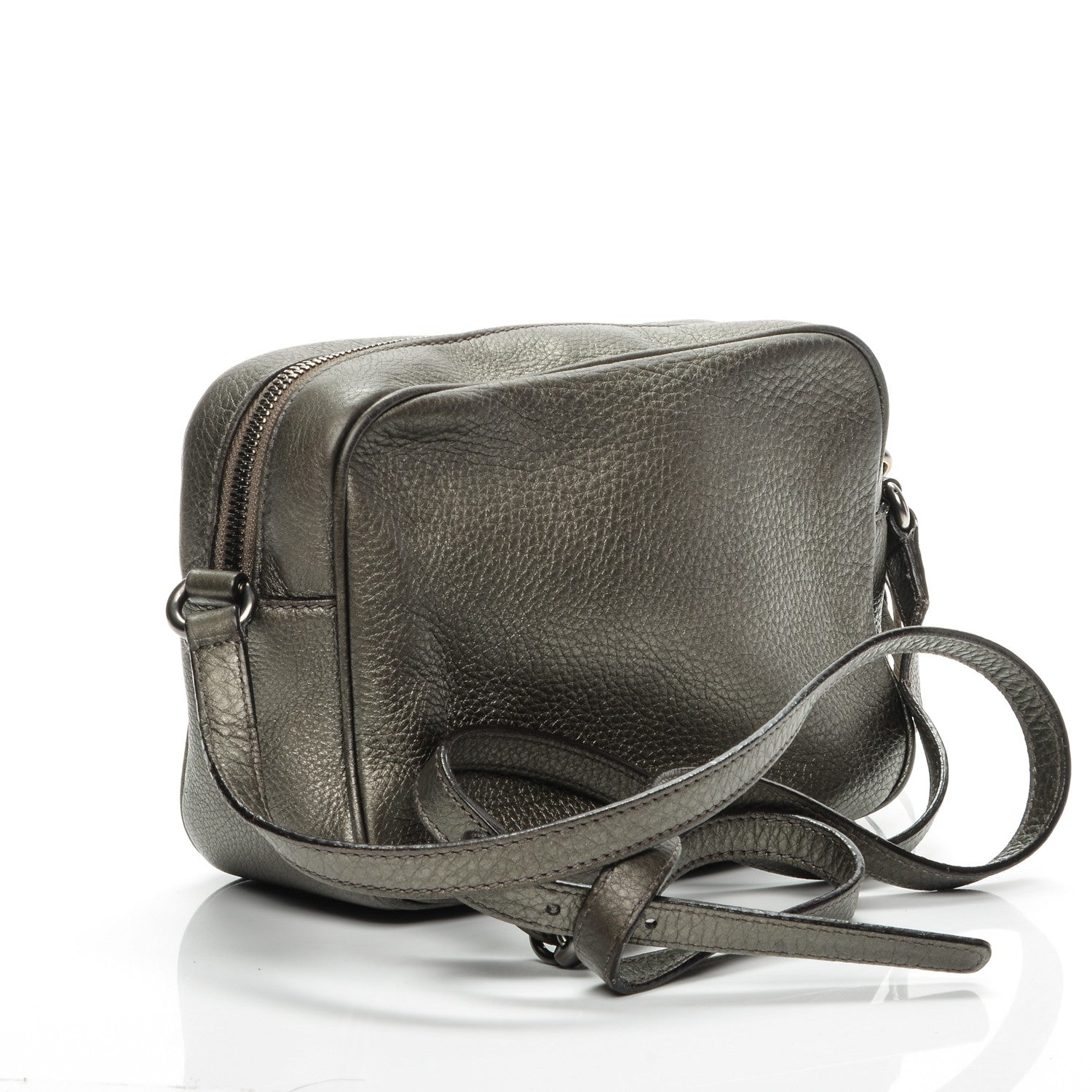 Gucci Metallic Pebbled Calfskin Small Soho Disco Bag Sasso 3 of 9