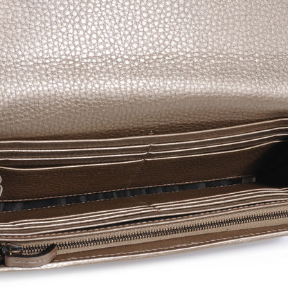 Gucci Metallic Cellarius Calfskin 1973 Continental Clutch Wallet Champagne 5 of 6