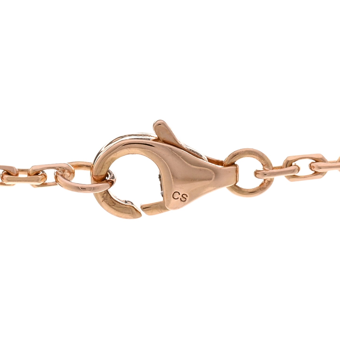 18K Pink Gold 3 Diamonds LOVE Pendant Necklace