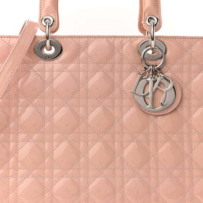 Christian Dior Patent Cannage Large Lady Dior Light Pink 8 of 12