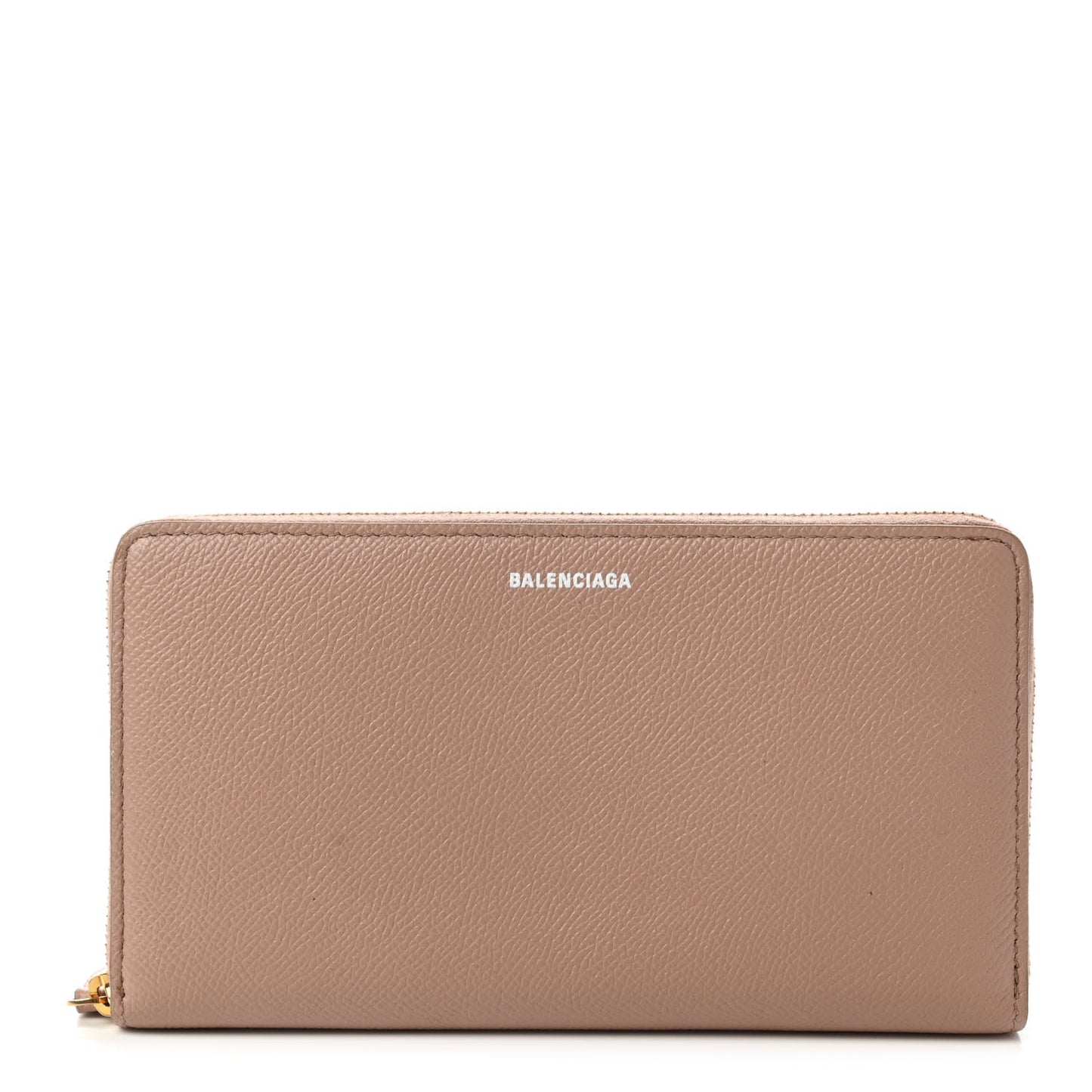 Calfskin Continental Zip Around Wallet Beige