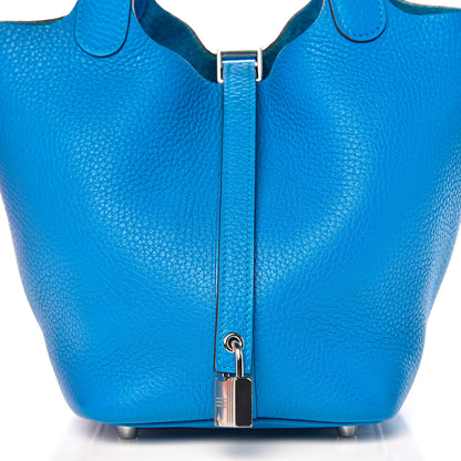 Hermes Taurillon Clemence Picotin Lock 18 PM Bleu Zanzibar 10 of 11