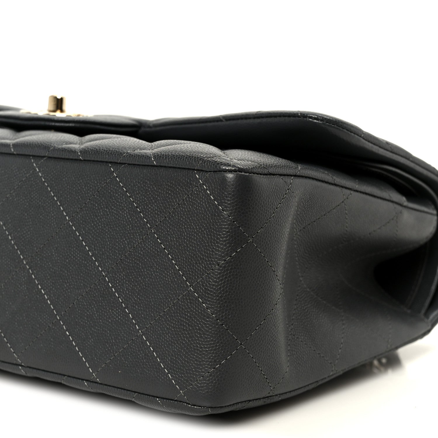 Chanel Caviar Quilted Jumbo Double Flap Dark Grey 11 of 11