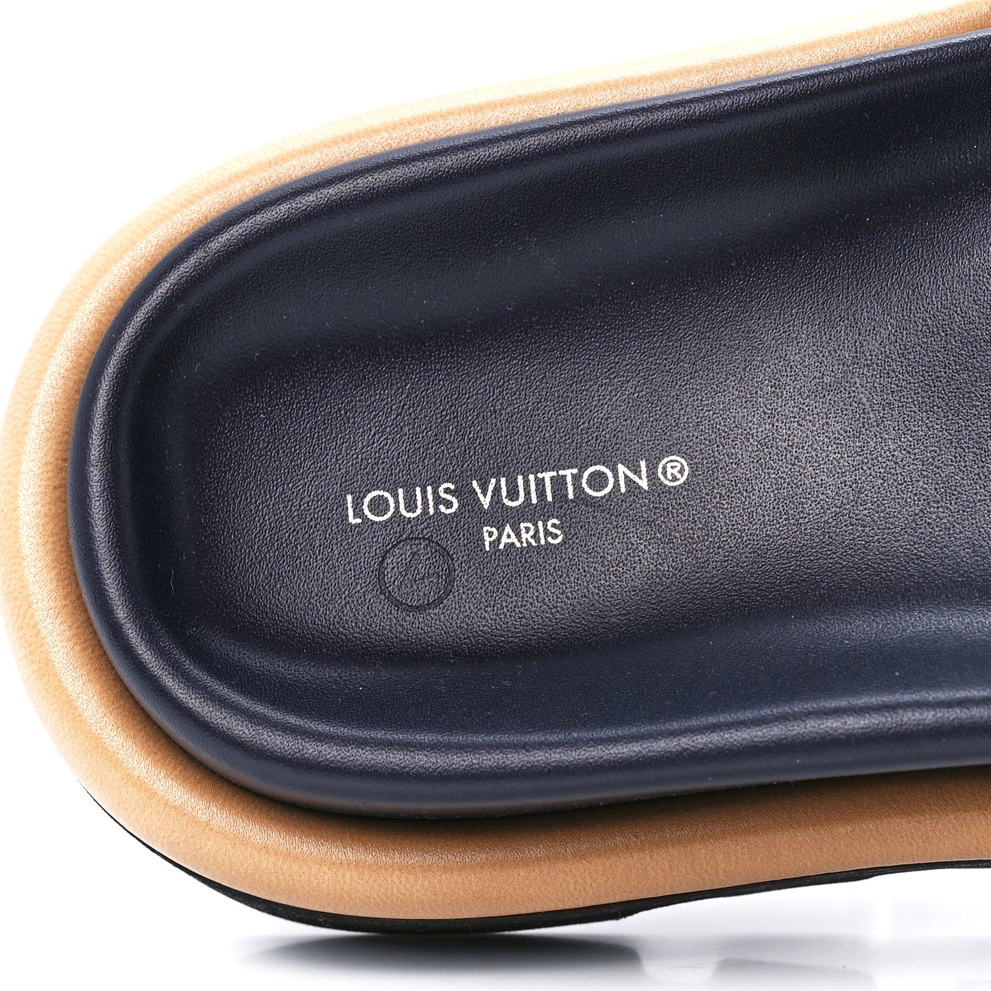 Nylon Monogram Womens Pool Pillow Comfort Mules 37 Navy Blue
