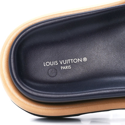 Louis Vuitton Nylon Monogram Womens Pool Pillow Comfort Mules 37 Navy Blue 7 of 8
