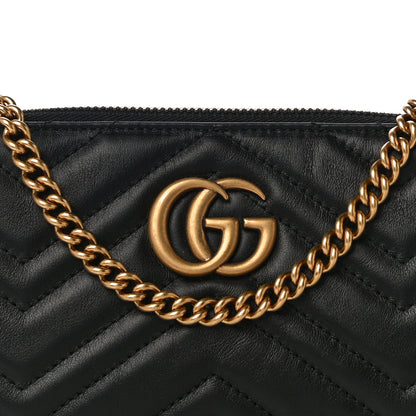 Gucci Calfskin Matelasse Mini GG Marmont Chain Bag Black 6 of 9